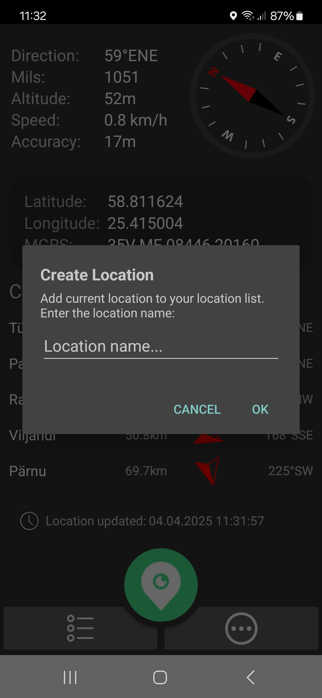 Mark & Store Locations - Save any GPS point instantly.