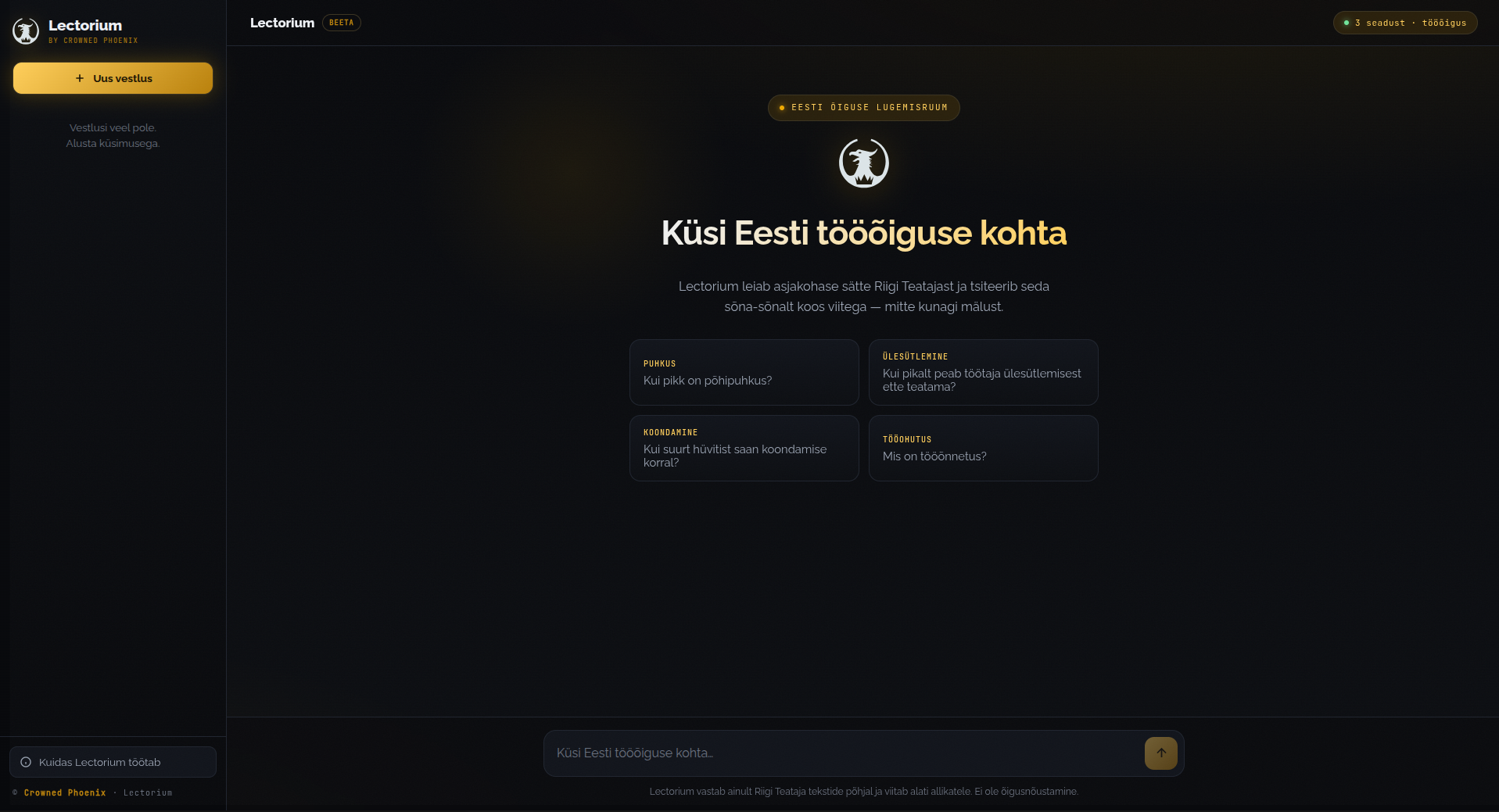 Lectorium is open: ask Estonian employment law, read the answer in the law itself